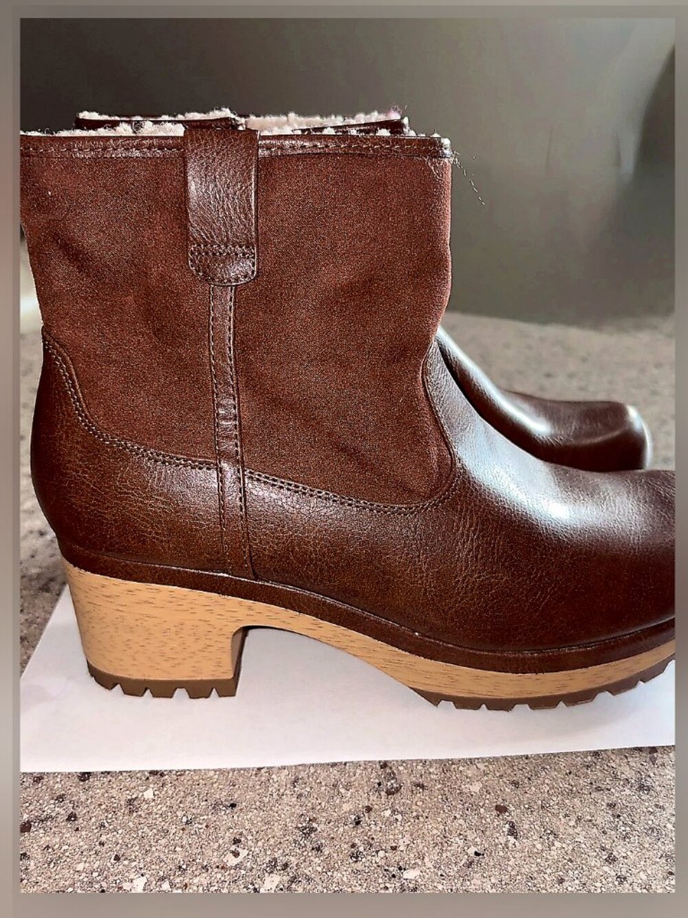 Universal Thread Brown Leather Platform Ankle Booties
